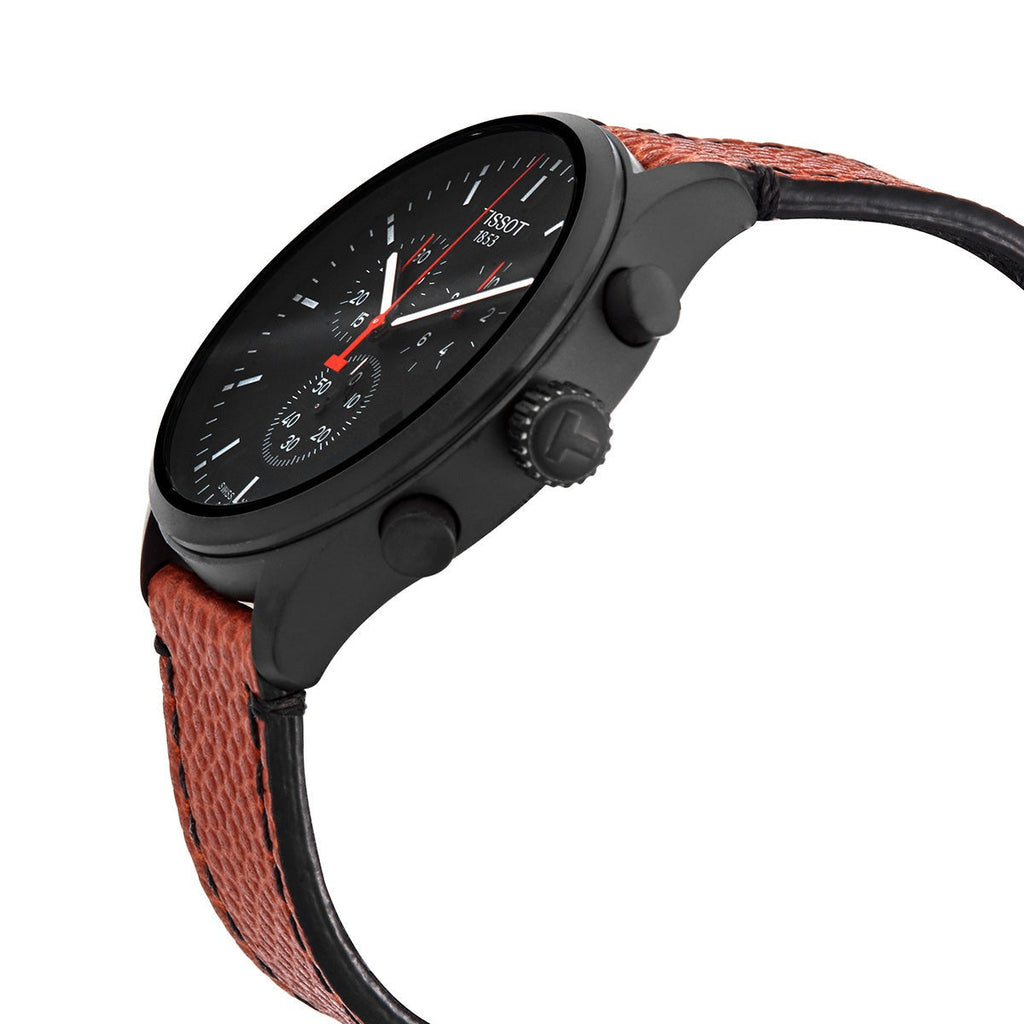 Tissot Chrono XL NBA Special Edition Black Dial Brown Leather Strap Watch for Men - T116.617.36.051.12 Buy Now By Tissot
