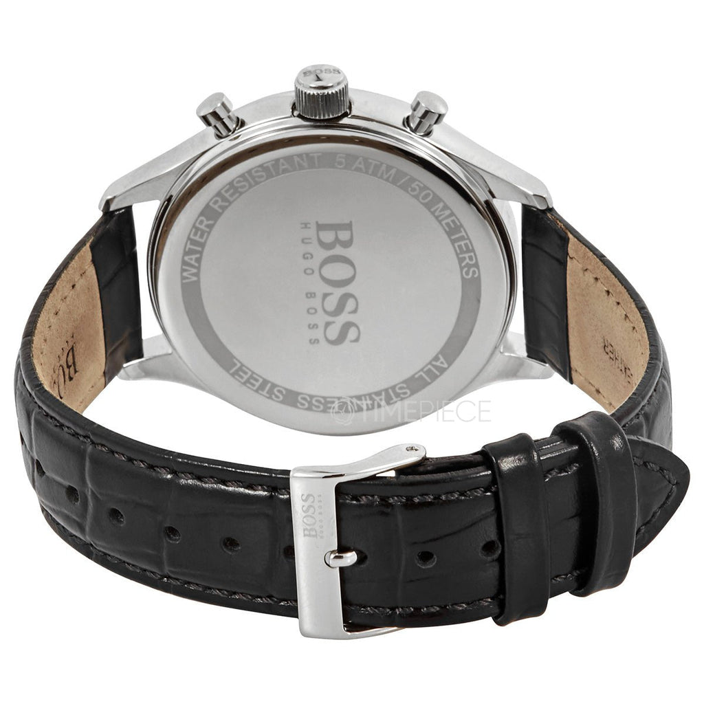 Hugo Boss Companion Black Dial Black Leather Strap Watch for Men - 1513543 Buy Now By Hugo Boss