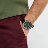 Tommy Hilfiger Asher Chronograph Green Dial Black Leather Strap Watch For Men - 1791856 Buy Now By Tommy Hilfiger