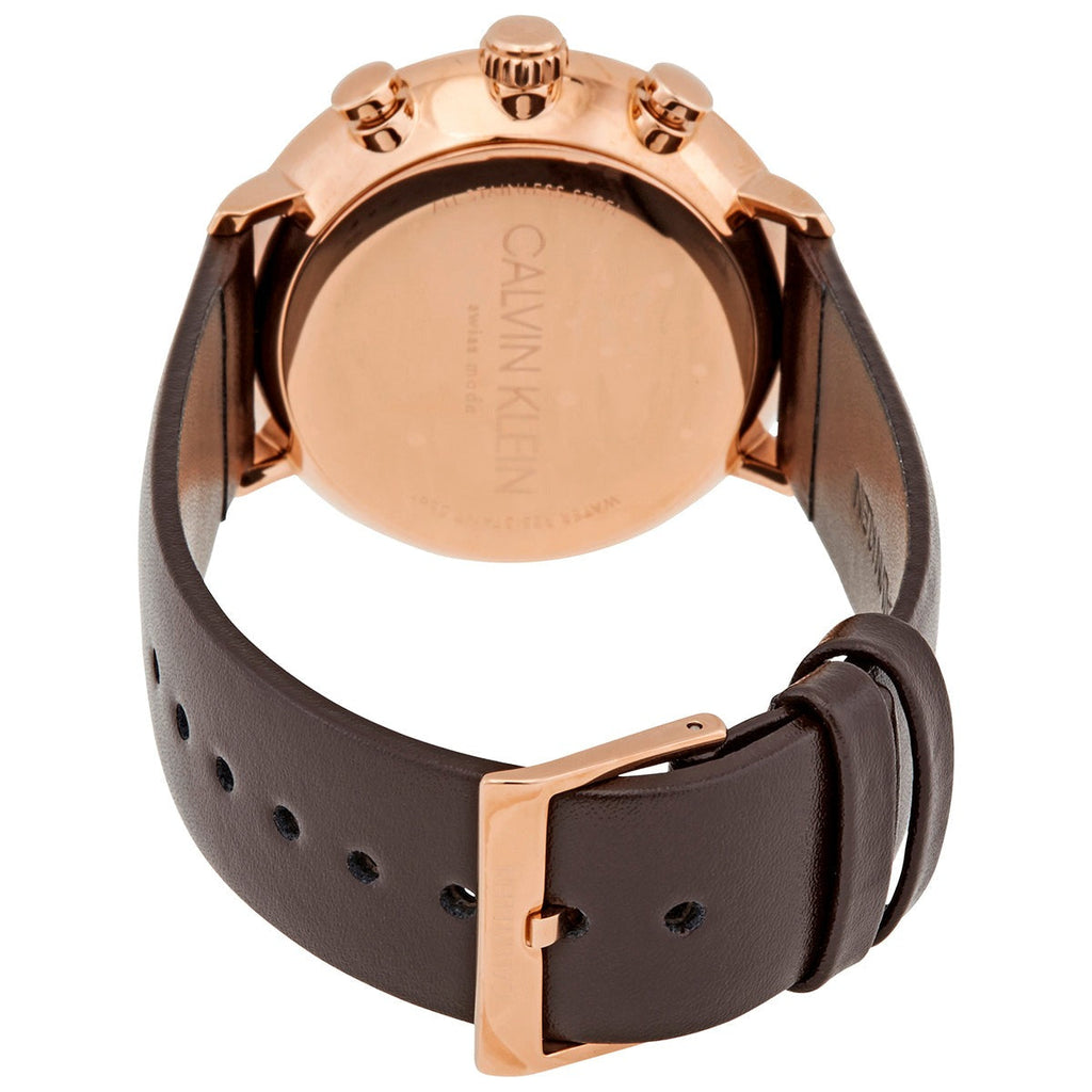 Calvin Klein High Noon Silver Dial Brown Leather Strap Watch for Men - K8M276G6 Buy Now By Calvin Klein