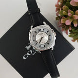 Coach Boyfriend Silver Dial Black Leather Strap Watch for Women - 14503152 Buy Now By Coach