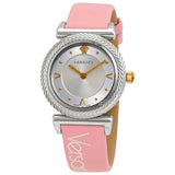 Versace V-Motif Silver Dial Pink Leather Strap Watch for Women - VERE00118 Buy Now By Versace