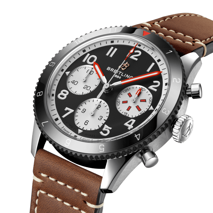 Breitling Avi Chronograph 42 Mosquito Black Dial Brown Leather Strap Watch for Men - Y233801A1B1X1 Buy Now By Breitling