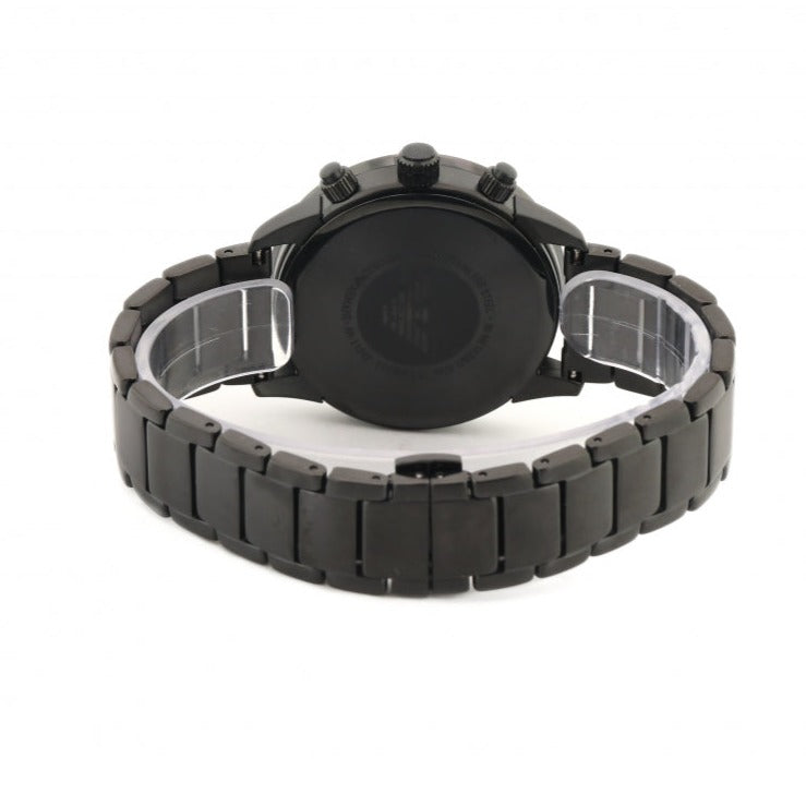 Emporio Armani Mario Chronograph Black Dial Black Steel Strap Watch For Men - AR11242 Buy Now By Emporio Armani