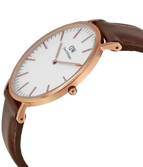 Daniel Wellington Classic Bristol White Dial Brown Leather Strap Watch For Men - DW00100009 Buy Now By Daniel Wellington