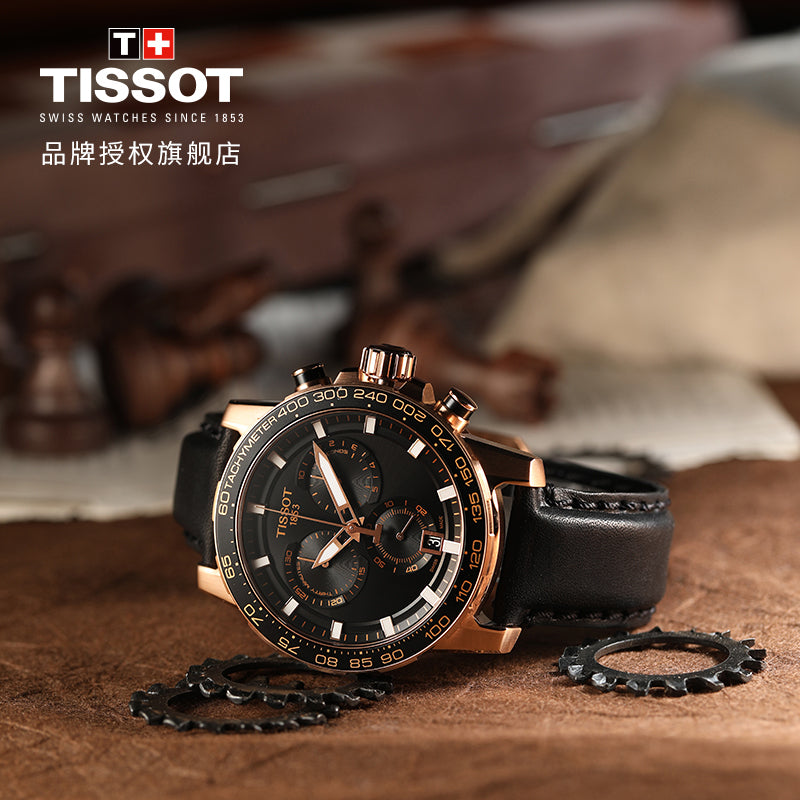 Tissot Supersport Chrono Black Dial Black Leather Strap Watch for Men - T125.617.36.051.00 Buy Now By Tissot