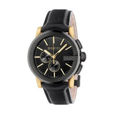 Gucci G Chrono Black Dial Black Leather Strap Watch For Men - YA101203 Buy Now By Gucci