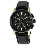 Gucci G Chrono Black Dial Black Leather Strap Watch For Men - YA101203 Buy Now By Gucci
