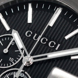 Gucci G Chrono Black Dial Black Leather Strap Watch For Men - YA101205 Buy Now By Gucci