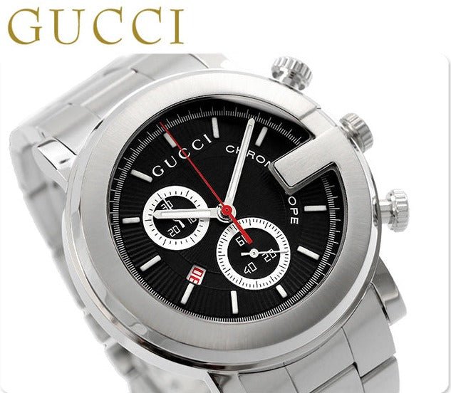 Gucci G Chrono Black Dial Silver Steel Strap Watch For Men - YA101309 Buy Now By Gucci