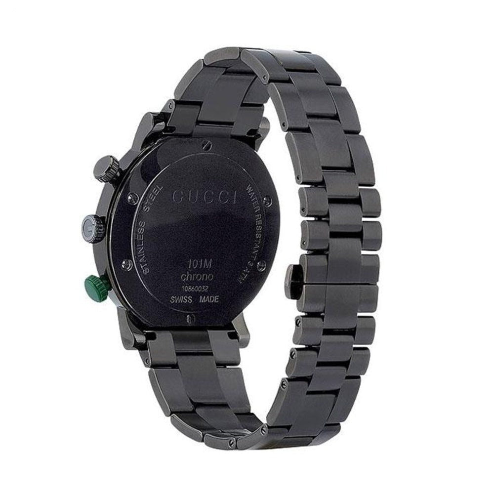 Gucci G Chrono Black Dial Black Steel Strap Watch For Men - YA101331 Buy Now By Gucci