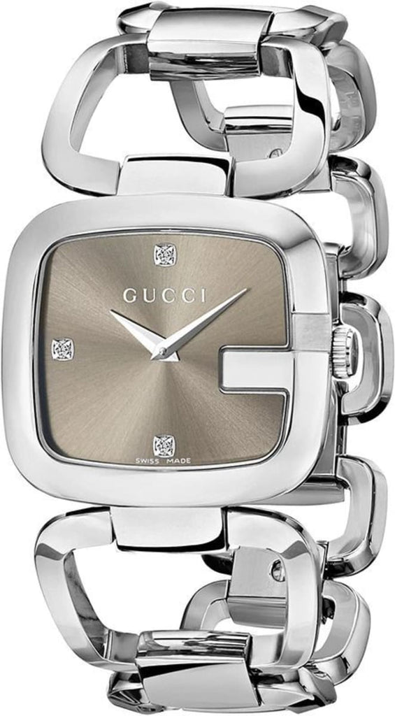 Gucci G Gucci Brown Dial Silver Steel Strap Watch For Women - YA125401 Buy Now By Gucci