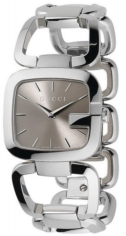 Gucci G Brown Square Brown Dial Silver Steel Strap Watch For Women - YA125402 Buy Now By Gucci