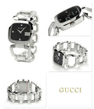 Gucci G Gucci Diamonds Black Dial Silver Steel Strap Watch For Women - YA125406 Buy Now By Gucci