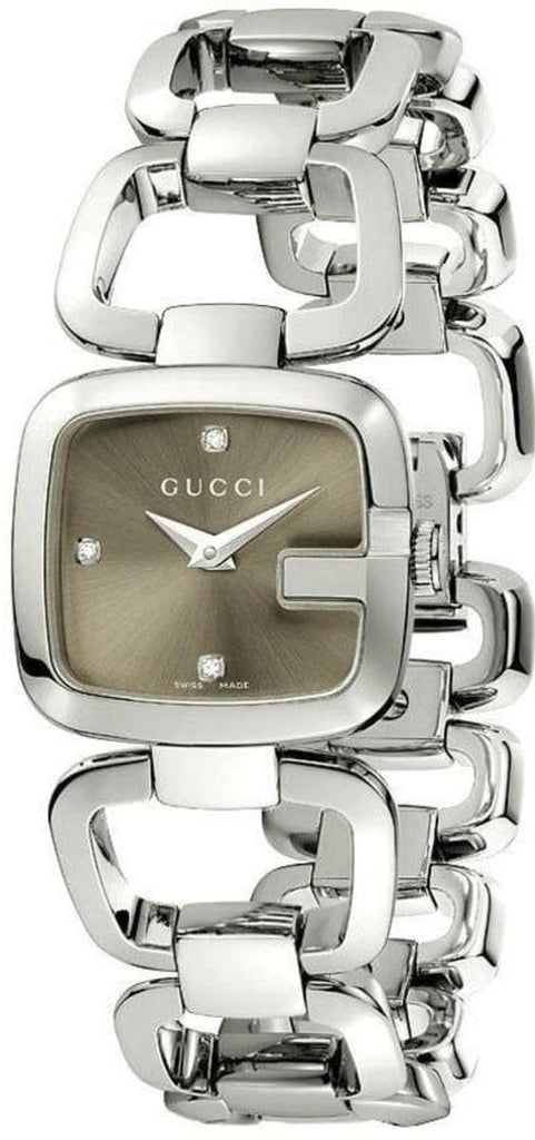 Gucci G Gucci Brown Dial Silver Steel Strap Watch For Women - YA125503 Buy Now By Gucci