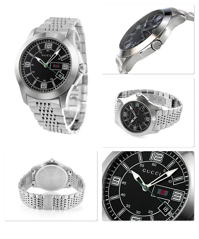 Gucci G Timeless Black Dial Silver Steel Strap Watch For Men - YA126201 Buy Now By Gucci