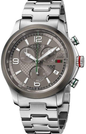 Gucci G Timeless Chronograph Grey Dial Silver Steel Strap Watch For Men - YA126238 Buy Now By Gucci