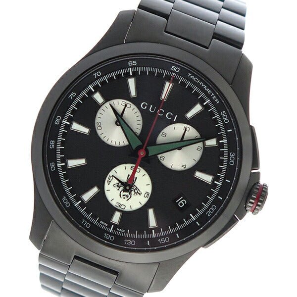 Gucci G-Timeless Chronograph Black Dial Black Steel Strap Watch For Men - YA126268 Buy Now By Gucci