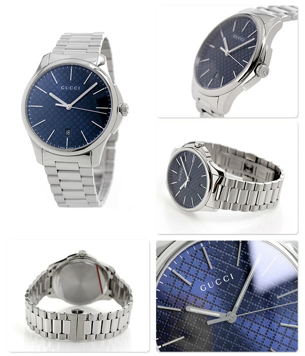 Gucci G Timeless Blue Dial Silver Steel Strap Watch For Men - YA126316 Buy Now By Gucci