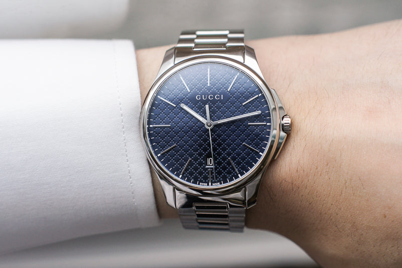 Gucci G Timeless Blue Dial Silver Steel Strap Watch For Men - YA126316 Buy Now By Gucci