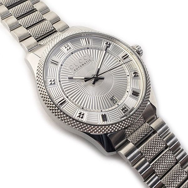 Gucci G Timeless Eryx Silver Dial Silver Steel Strap Watch For Men - YA126339/40 Buy Now By Gucci