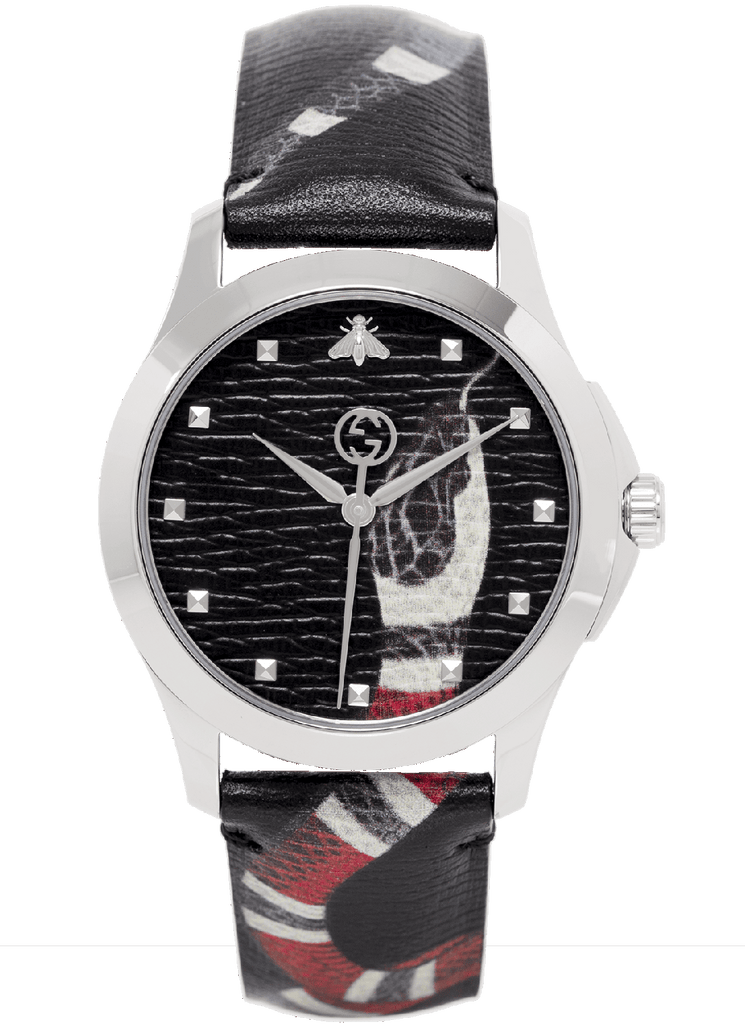 Gucci Le Marche Des Merveilles Black Dial Black Leather Strap Unisex Watch - YA1264007 Buy Now By Gucci