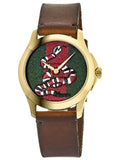 Gucci Le Marche Des Merveilles Green and Red Dial Brown Leather Strap Unisex Watch - YA1264012 Buy Now By Gucci
