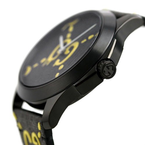 Gucci G Timeless Ghost Black Dial Black Leather Strap Watch For Men - YA1264019 Buy Now By Gucci