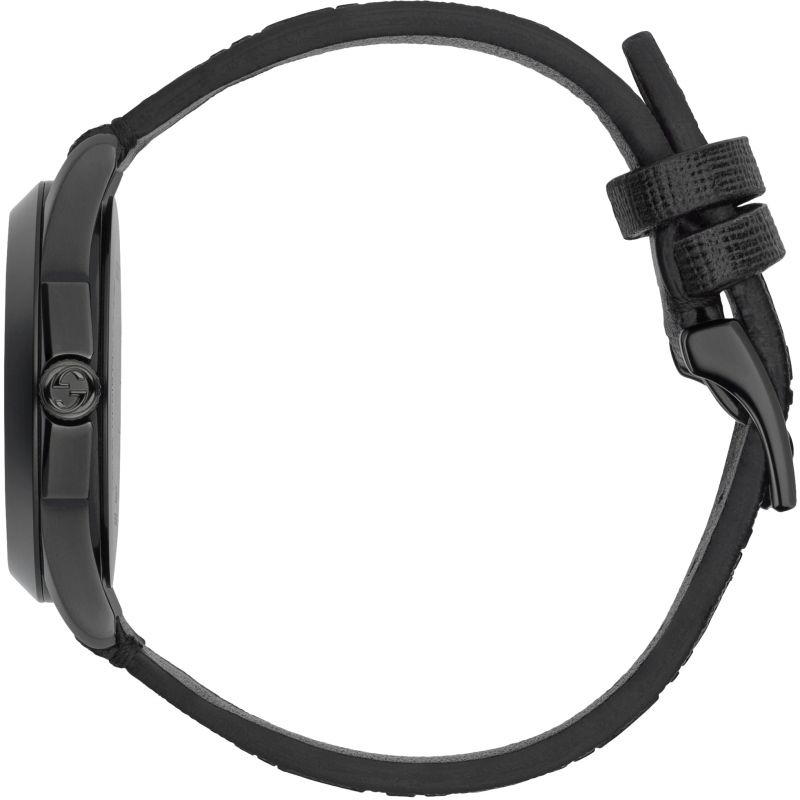 Gucci G Timeless Ghost Black Dial Black Leather Strap Watch For Men - YA1264019 Buy Now By Gucci