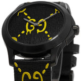 Gucci G Timeless Ghost Black Dial Black Leather Strap Watch For Men - YA1264019 Buy Now By Gucci