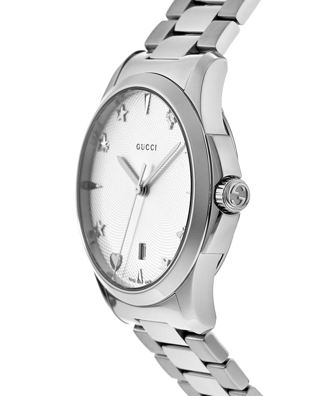 Gucci G Timeless Silver Dial Silver Steel Strap Watch For Women - YA1264028 Buy Now By Gucci