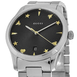 Gucci G Timeless Black Dial Silver Steel Strap Watch For Women - YA1264029A Buy Now By Gucci