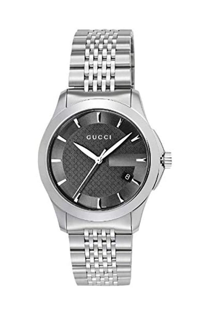 Gucci G Timeless Black Dial Silver Steel Strap Watch For Men - YA126402 Buy Now By Gucci