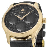 Gucci G Timeless Quartz Black Dial Black Leather Strap Watch For Women - YA1264034A Buy Now By Gucci