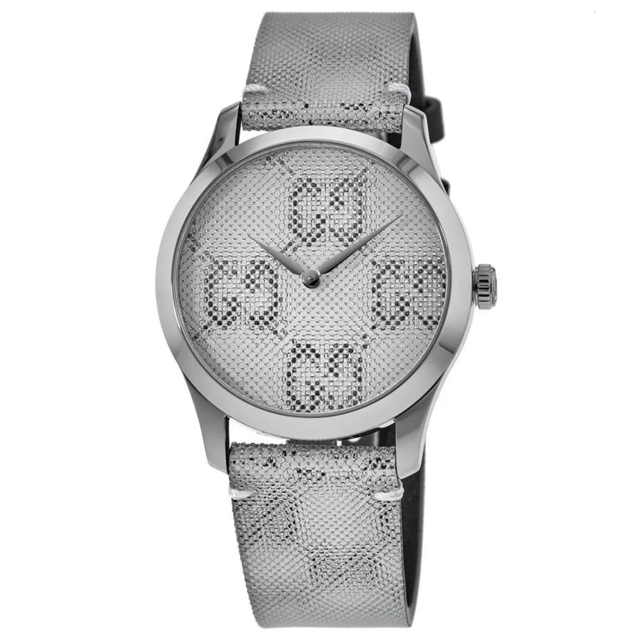 Gucci G Timeless Quartz Grey Dial Grey Leather Strap Watch For Men - YA1264058 Buy Now By Gucci