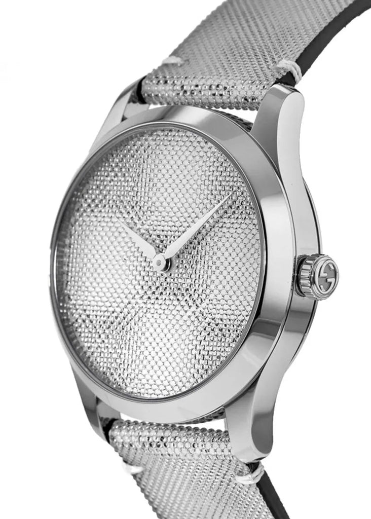 Gucci G Timeless Quartz Grey Dial Grey Leather Strap Watch For Men - YA1264058 Buy Now By Gucci
