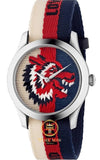 Gucci G Timeless Quartz White Red Blue Dial Multicolored NATO Strap Watch For Men - YA1264059 Buy Now By Gucci