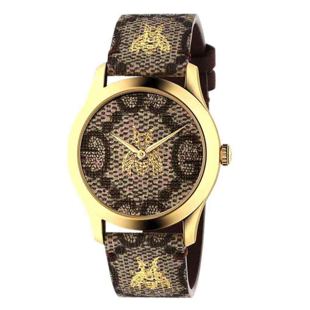Gucci G Timeless Brown Dial Brown Leather Strap Watch For Men - YA1264068 Buy Now By Gucci