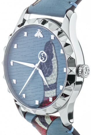 Gucci G Timeless Quartz Blue Dial Blue Leather Strap Watch For Men - YA1264080 Buy Now By Gucci