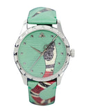 Gucci G Timeless Le Marche Des Merveilles Green Dial Green Leather Strap Watch for Women - YA1264081 Buy Now By Gucci