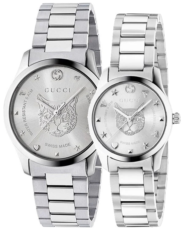 Gucci G Timeless Silver Dial Silver Steel Strap Watch For Women - YA1264095 Buy Now By Gucci