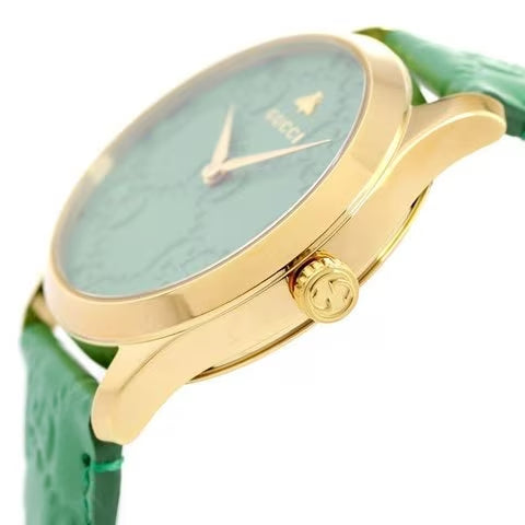 Gucci G Timeless Quartz Green Dial Green Leather Strap Watch For Women - YA1264099 Buy Now By Gucci
