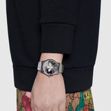 Gucci G Timeless Quartz Black Dial Silver Steel Strap Watch For Women - YA1264136 Buy Now By Gucci