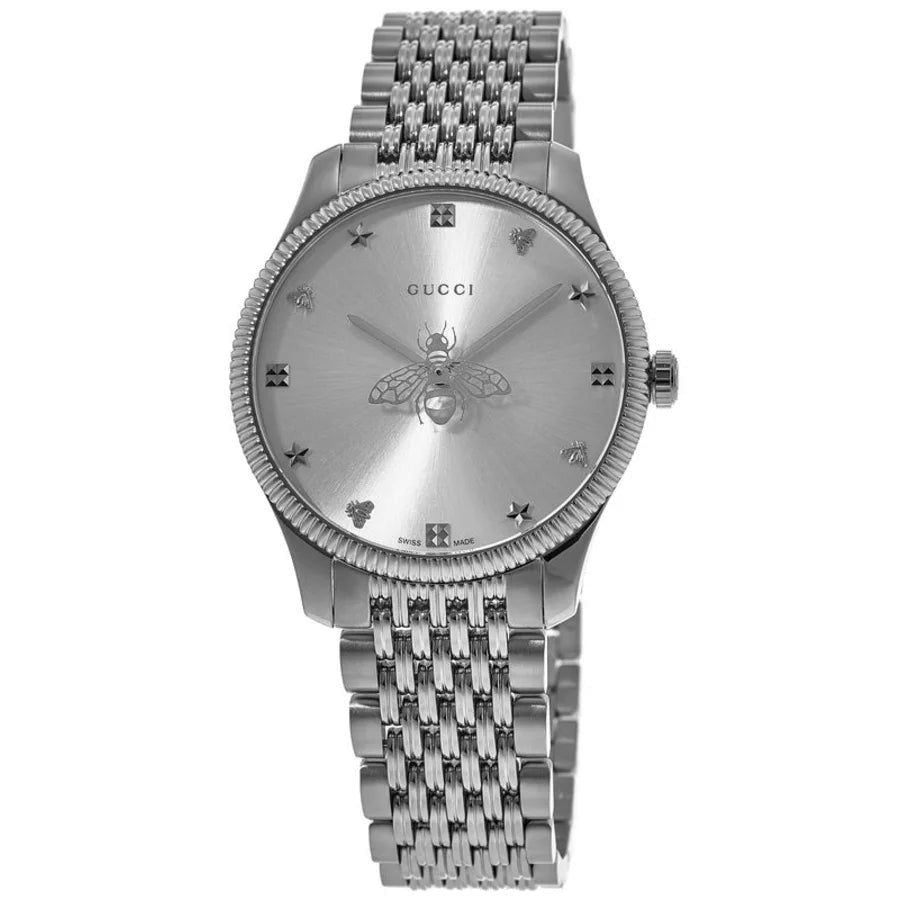 Gucci G Timeless Quartz Silver Dial Silver Steel Strap Watch For Women - YA1264153 Buy Now By Gucci