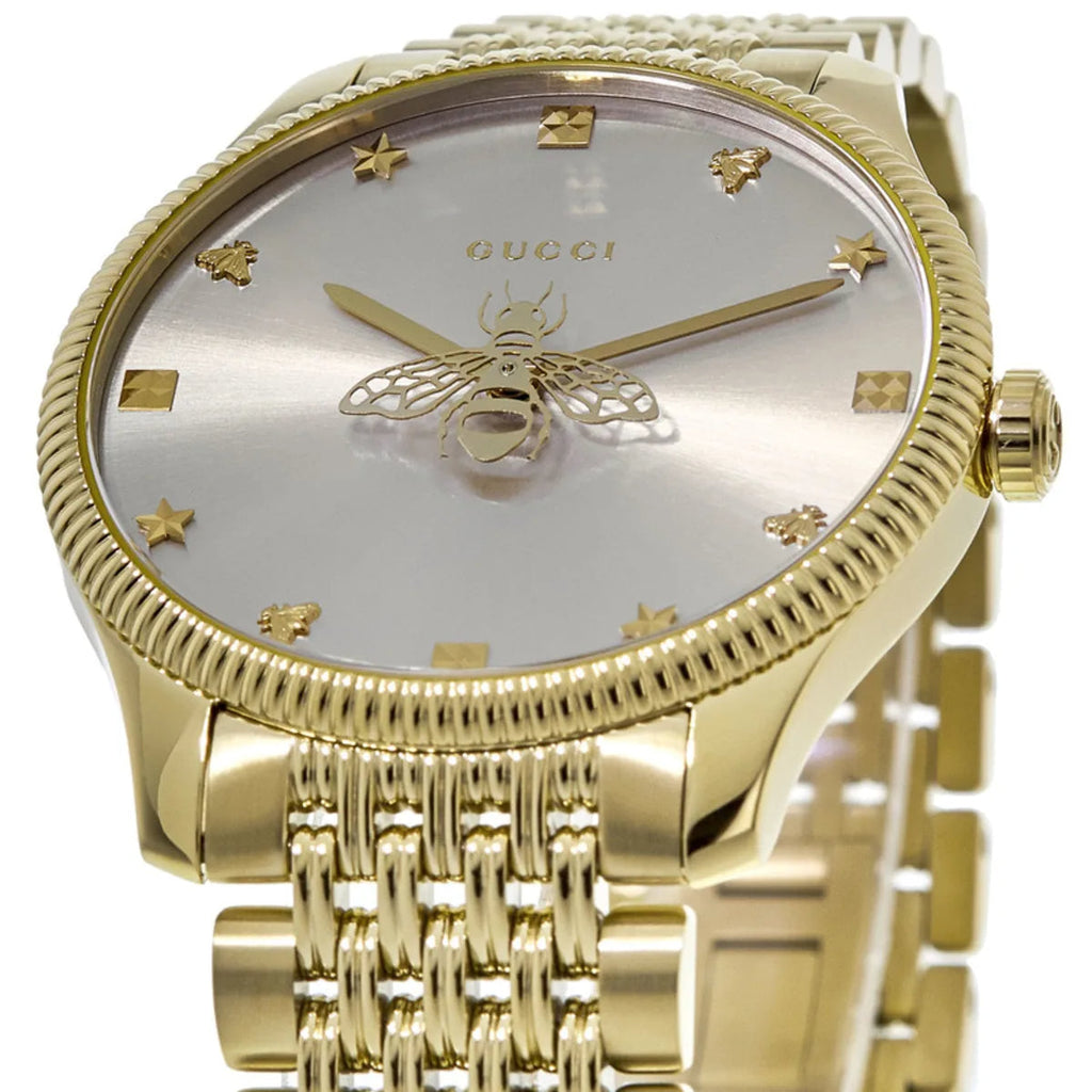 Gucci G Timeless Quartz Silver Dial Gold Steel Strap Watch For Women - YA1264155 Buy Now By Gucci