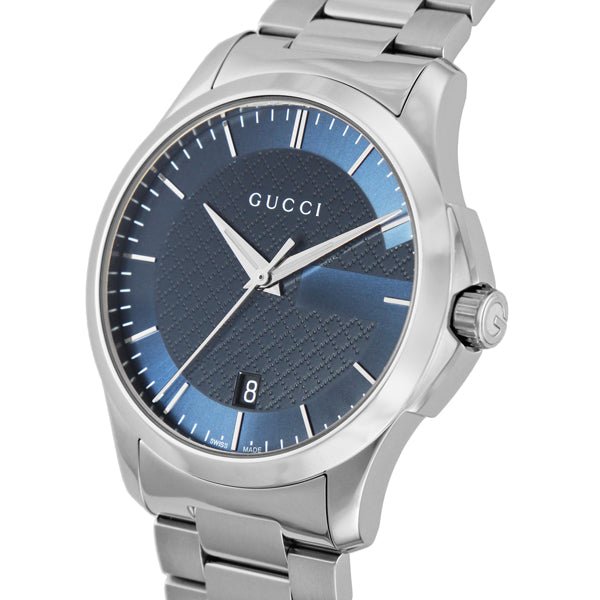 Gucci G Timeless Blue Dial Silver Steel Strap Watch For Men - YA126440 Buy Now By Gucci