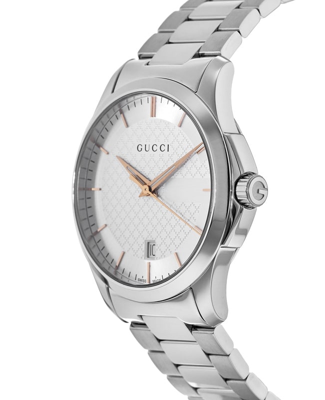 Gucci G Timeless Silver Dial Silver Steel Strap Unisex Watch - YA126442 Buy Now By Gucci