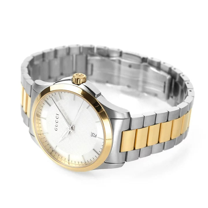 Gucci G Timeless Quartz Silver Dial Two Tone Steel Strap Watch For Men - YA126450 Buy Now By Gucci