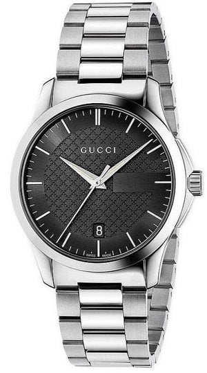 Gucci G Timeless Black Dial Silver Steel Strap Unisex Watch - YA126457 Buy Now By Gucci