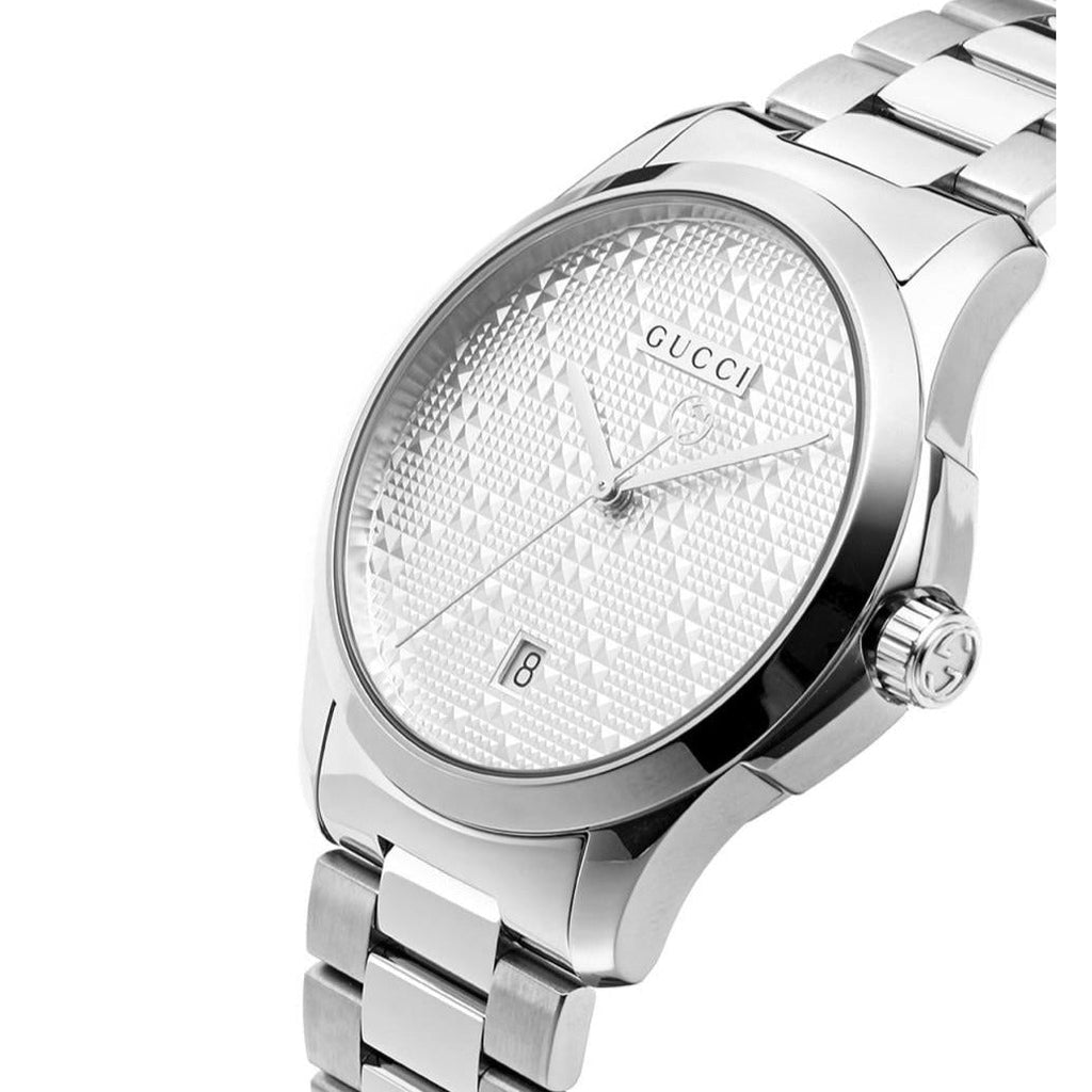 Gucci G Timeless Quartz Silver Dial Silver Steel Strap Watch For Women - YA126459 Buy Now By Gucci